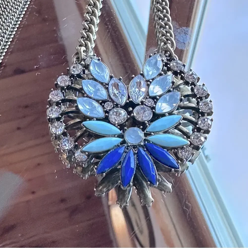 Loft - Rhinestone Jewel Pendant Statement Necklace